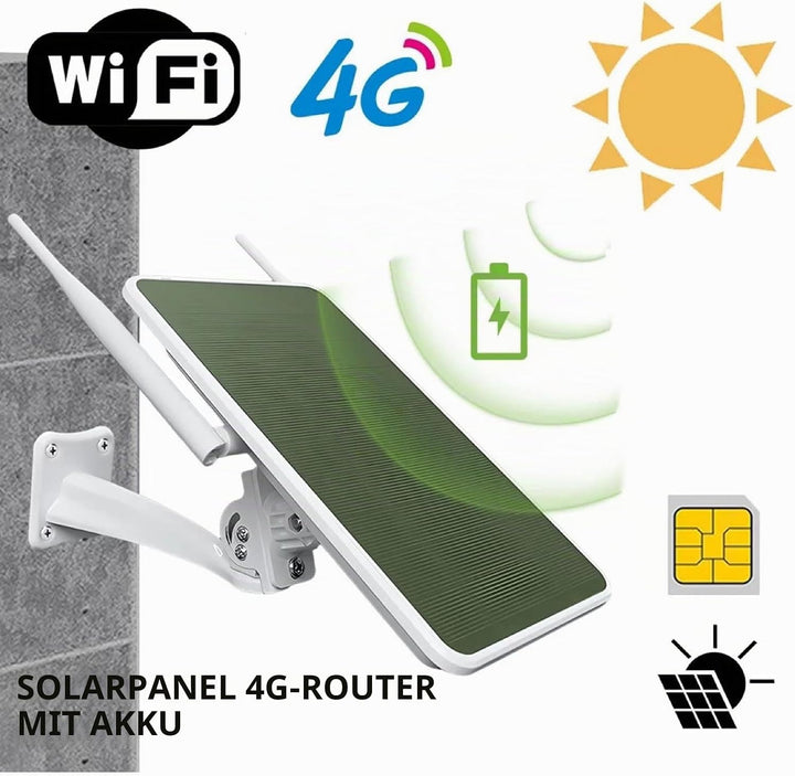 ASHATA 6W Solar Betrieben 4G LTE -Modemrouter, WLAN -Router Repeater Im Freien mit SIM Kartensteckpl