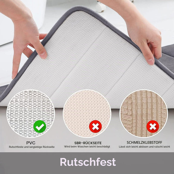 Homaxy Memory Foam Badezimmer Badeteppiche Saugfähige Rutschfester Badvorleger Waschbar Badematte -
