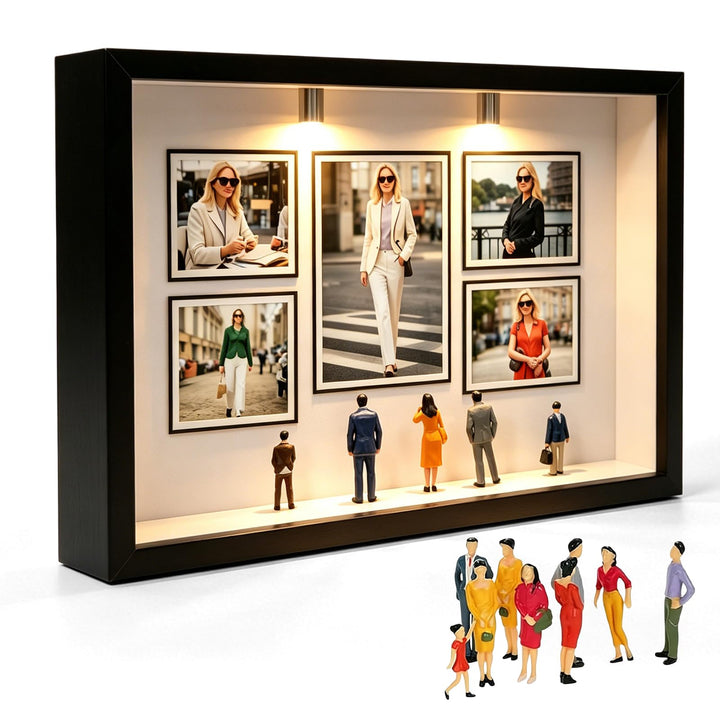 DIY Mini Museum Silhouette Box, Mini Menschen Figuren Museum, Kreatives Erinnerungsdisplay Kit mit 8