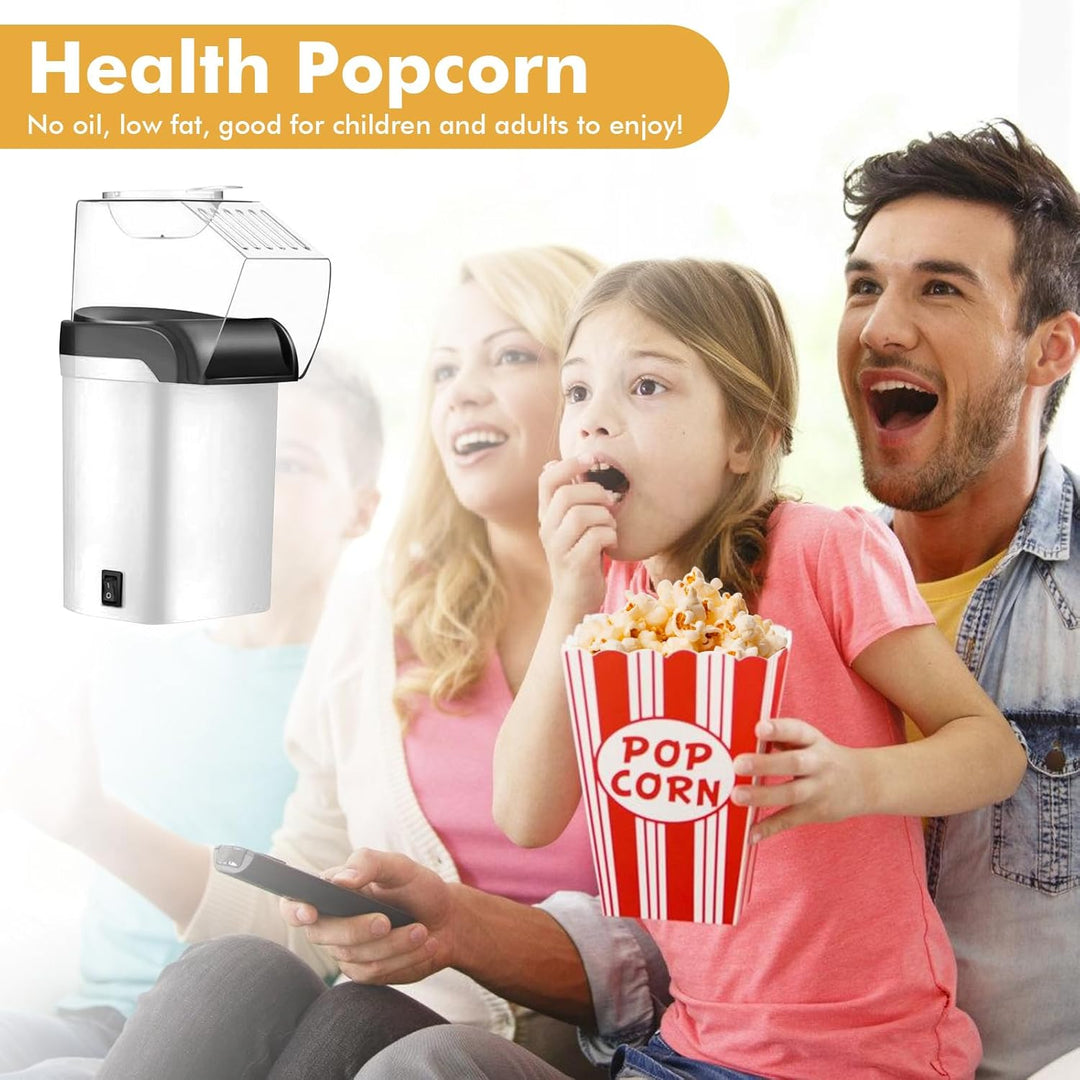 1200w Popcornmaschine, Mini Heissluft Popcorn Maker Gesund Ohne Öl Fett 2 Minuten One-Touch-Bedienun