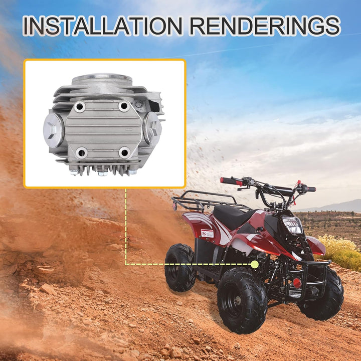 GOOFIT 52.4mm Zylinderkopfsatz Ersatz für 4-Takt 110cc ATV Go Kart Scooter
