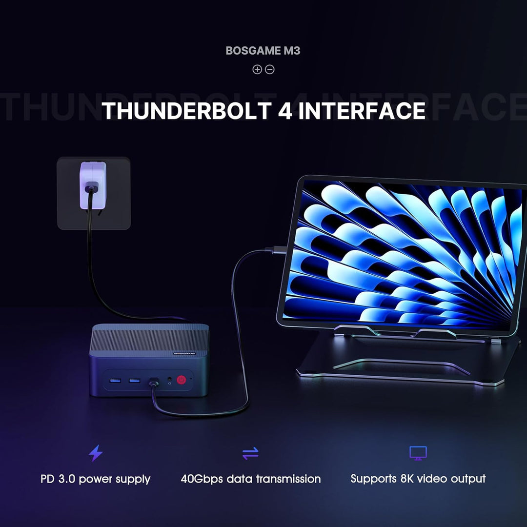 BOSGAME M3 Mini-PC, Intel Core Ultra 7 Prozessor 155H, 16 Kerne/22 Threads bis zu 4,8 GHz, Windows 1