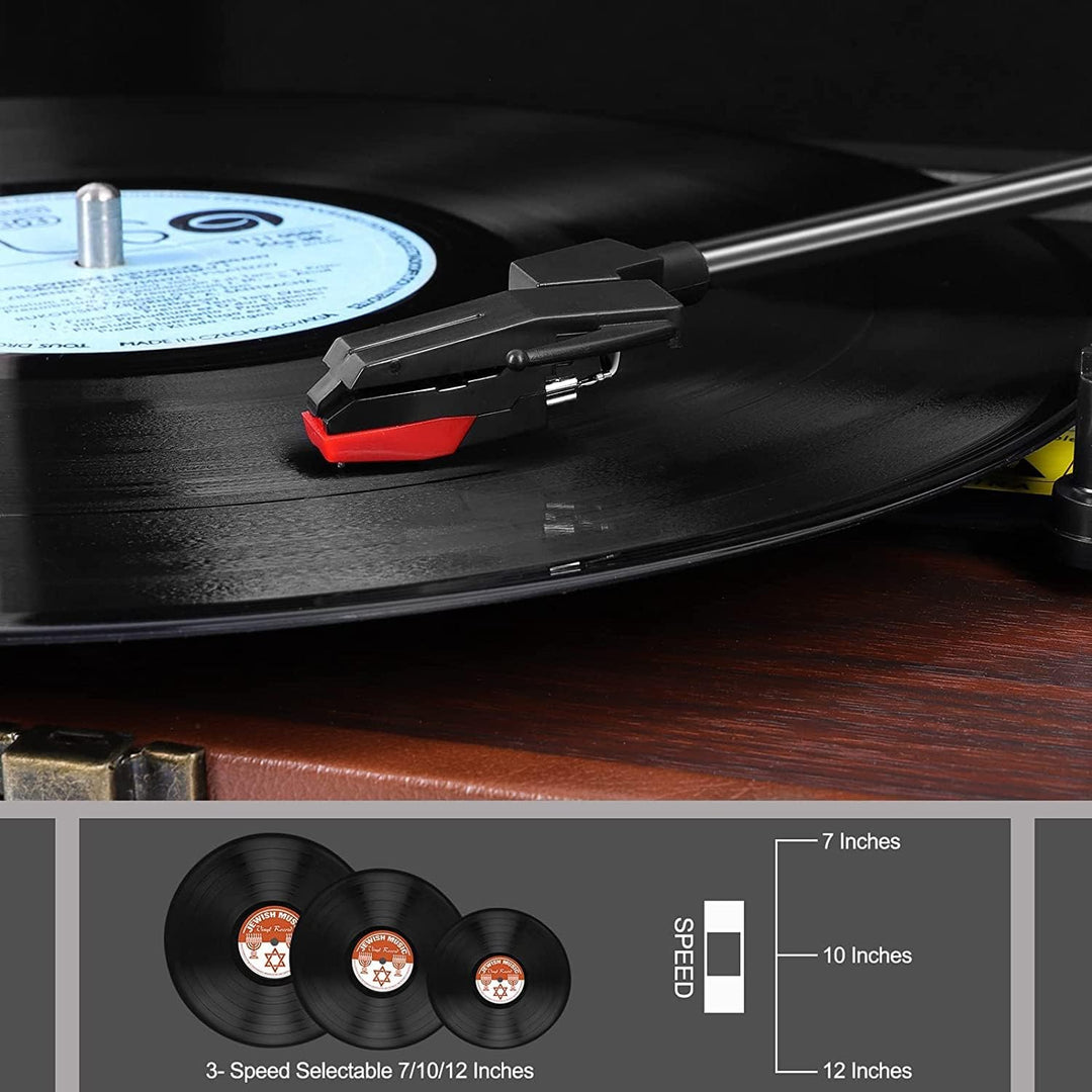 VOKSUN Plattenspieler,Record Player Bluetooth USB Record Player Vinyl Turntable Vinyl to MP3 Functio