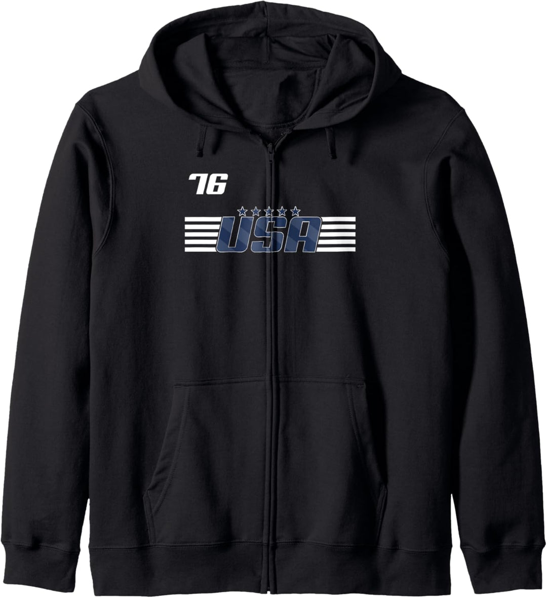 Trendy USA Blue Stars 76 Pocket Logo Kapuzenjacke
