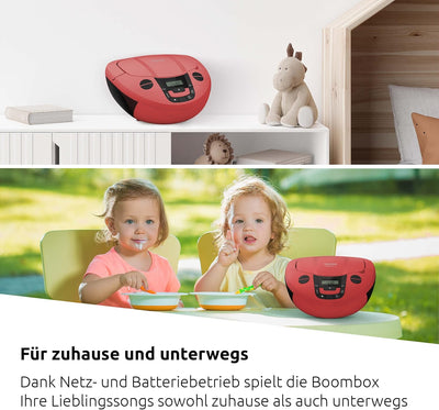 TechniSat Viola CD-1 - tragbarer Stereo CD-Player, Boombox mit praktischem Tragegriff (CD-Radio für