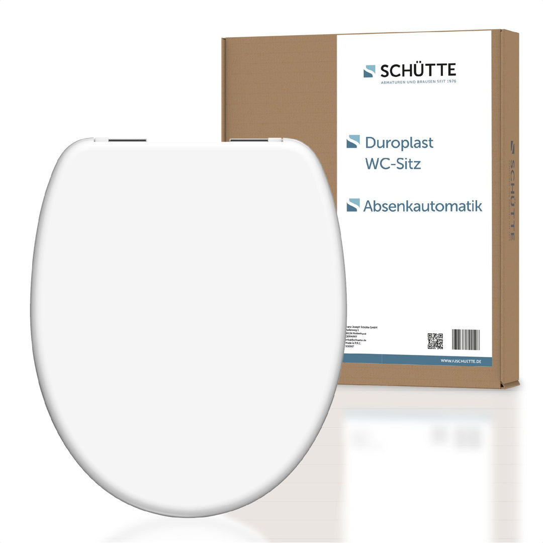 SCHÜTTE WC-Sitz mit Absenkautomatik/Klodeckel aus bruchsicherem Duroplast/Innovative DIY Montage/Toi