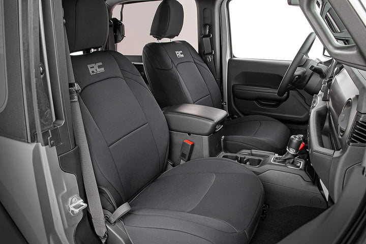 Rough Country Neopren-Sitzbezüge, vorne und hinten, schwarz, passend für 1991–1995 [Jeep ] Wrangler