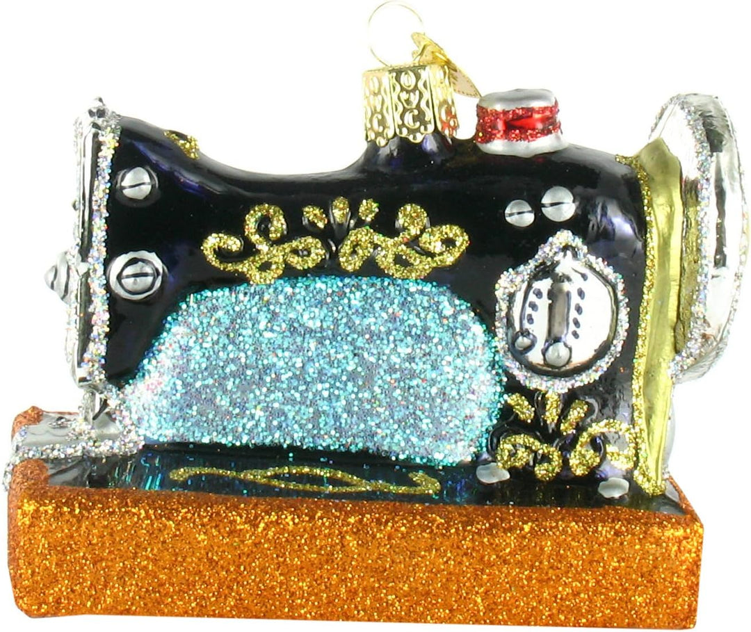 Old World Christmas Hobbies Gifts Glasgeblasene Ornamente für Weihnachtsbaum Nähmaschine, Nähmaschin