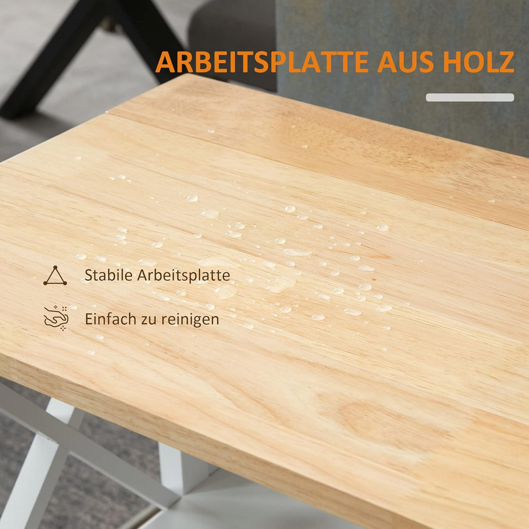 HOMCOM Küchenwagen Küchenrollwagen Servierwagen klappbar mit Regalboden 4 Lenkrollen modern MDF Kaut