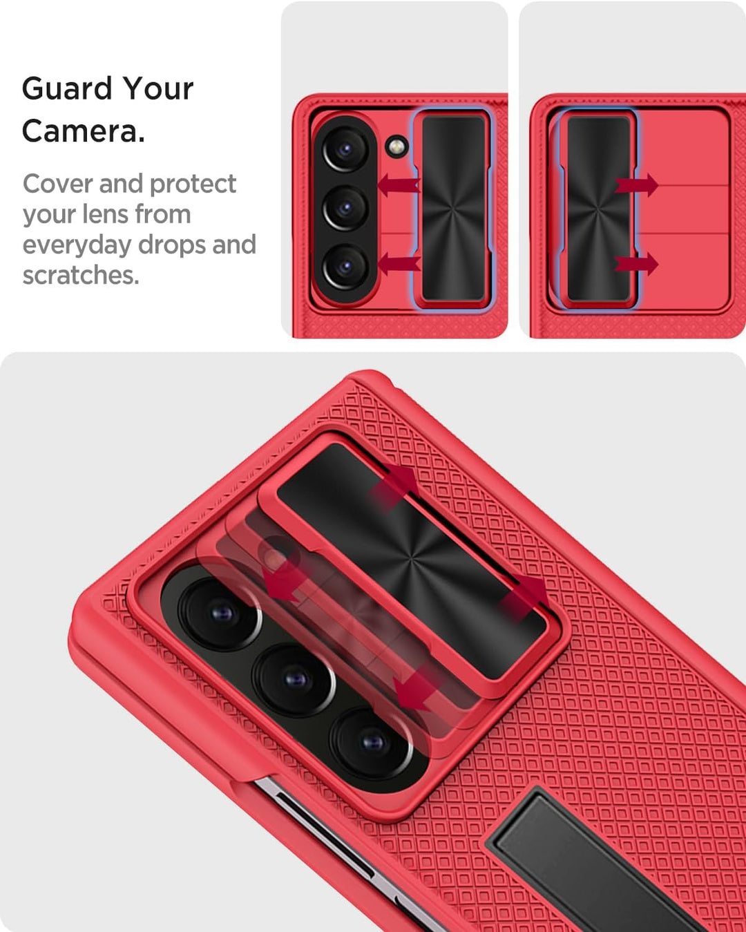 Miimall Kompatibel mit Samsung Galaxy Z Fold 6 Hülle mit Anti-SPY Displayschutz, [Kameraschutz+Schar