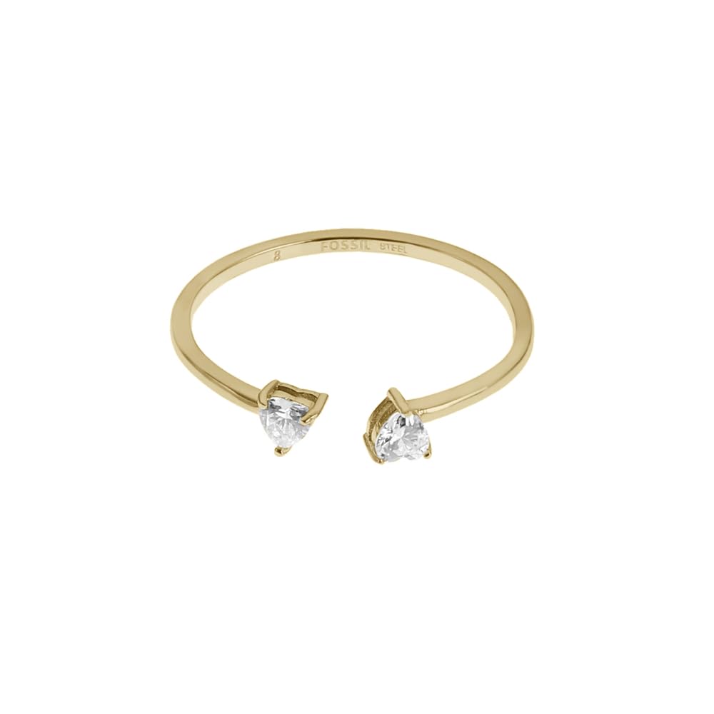 FOSSIL Damenring Sadie Tokens Of Affection Toi Et Moi Edelstahl goldfarben, JF04359710