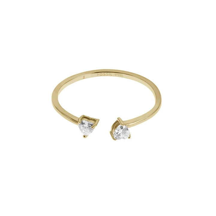 FOSSIL Damenring Sadie Tokens Of Affection Toi Et Moi Edelstahl goldfarben, JF04359710