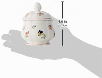 Villeroy und Boch Petite Fleur Zuckerdose, 200 ml, Höhe: 6,5 cm, Premium Porzellan, Bunt