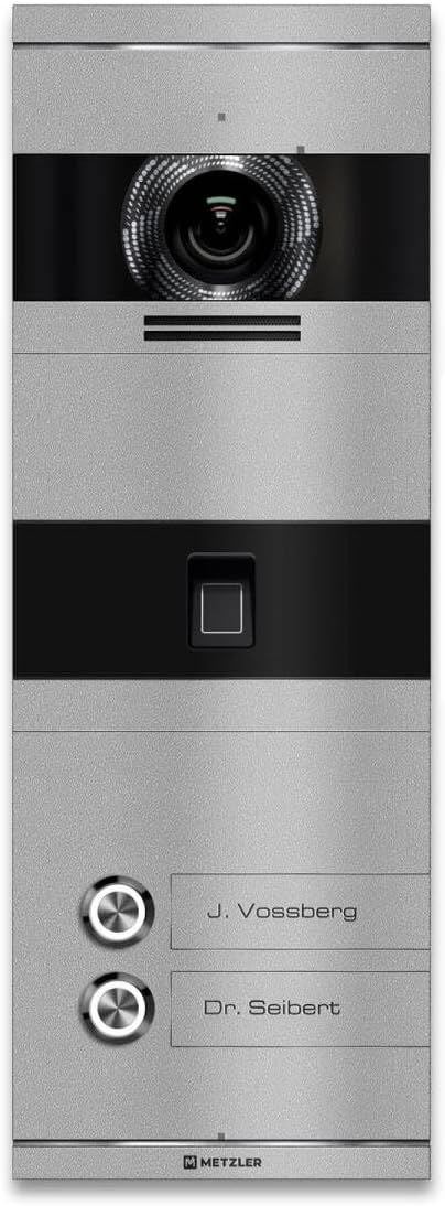 Metzler VDM10 2.0 Video Sprechanlage mit türöffner und Fingerprint, Anschluss 2-Draht IP, Türsprecha