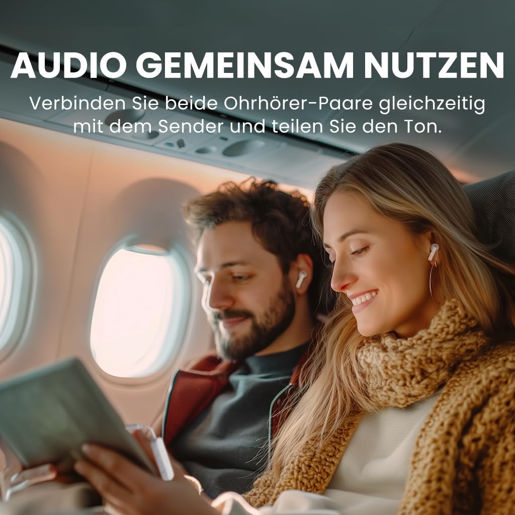 Avantalk Sky Infinity NC - Auracast-Ohrhörer mit Flugzeugsender | Zwei ANC-Ohrhörerpaare mit Plug-in