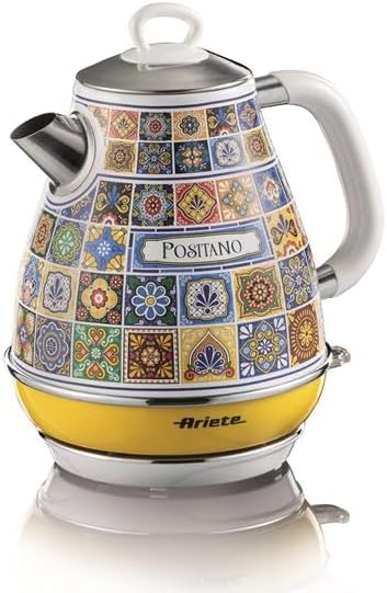 Ariete 2869 Elektrischer Wasserkocher Positano, 1,7 L Fassungsvermögen, mit Abnehmbarem Filter und 3