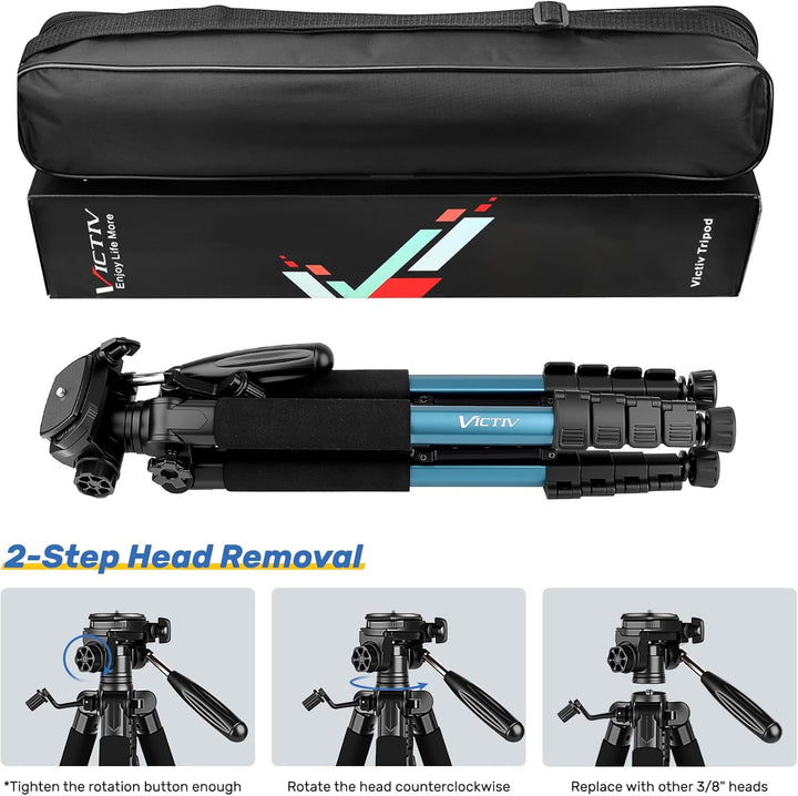 Victiv 188cm Kamera Stativ, Leichtes & Kompaktes Reisestativ für DSLR Canon Nikon Sony, Aluminium Fo