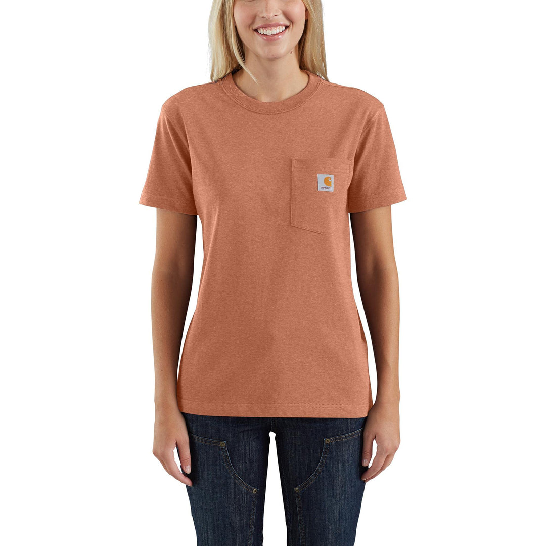 Carhartt Damen Lockere Passform, Schweres Kurzarm Taschen Arbeits-T-Shirt, XS Ingwer Heather