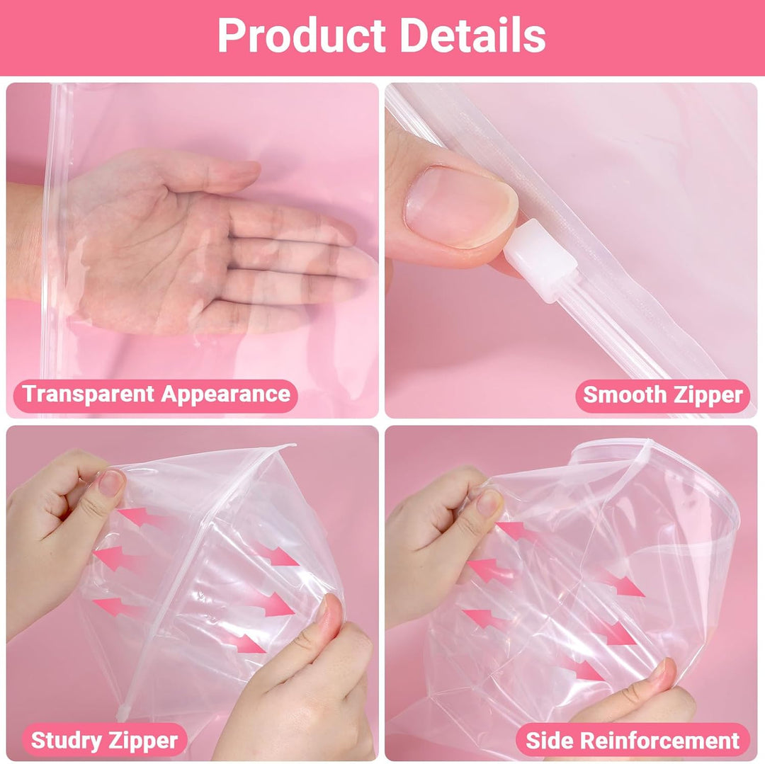 Zip Beutel Kleidung, 50 Stück 25 * 35cm Wiederverschliessbare Beutel für Kleidung, Transparente Beut