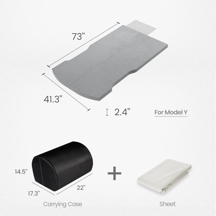 TESCAMP Campingmatratze für Tesla Model Y CertiPUR Memory Foam Matratze, Aufbewahrungstasche und Bet