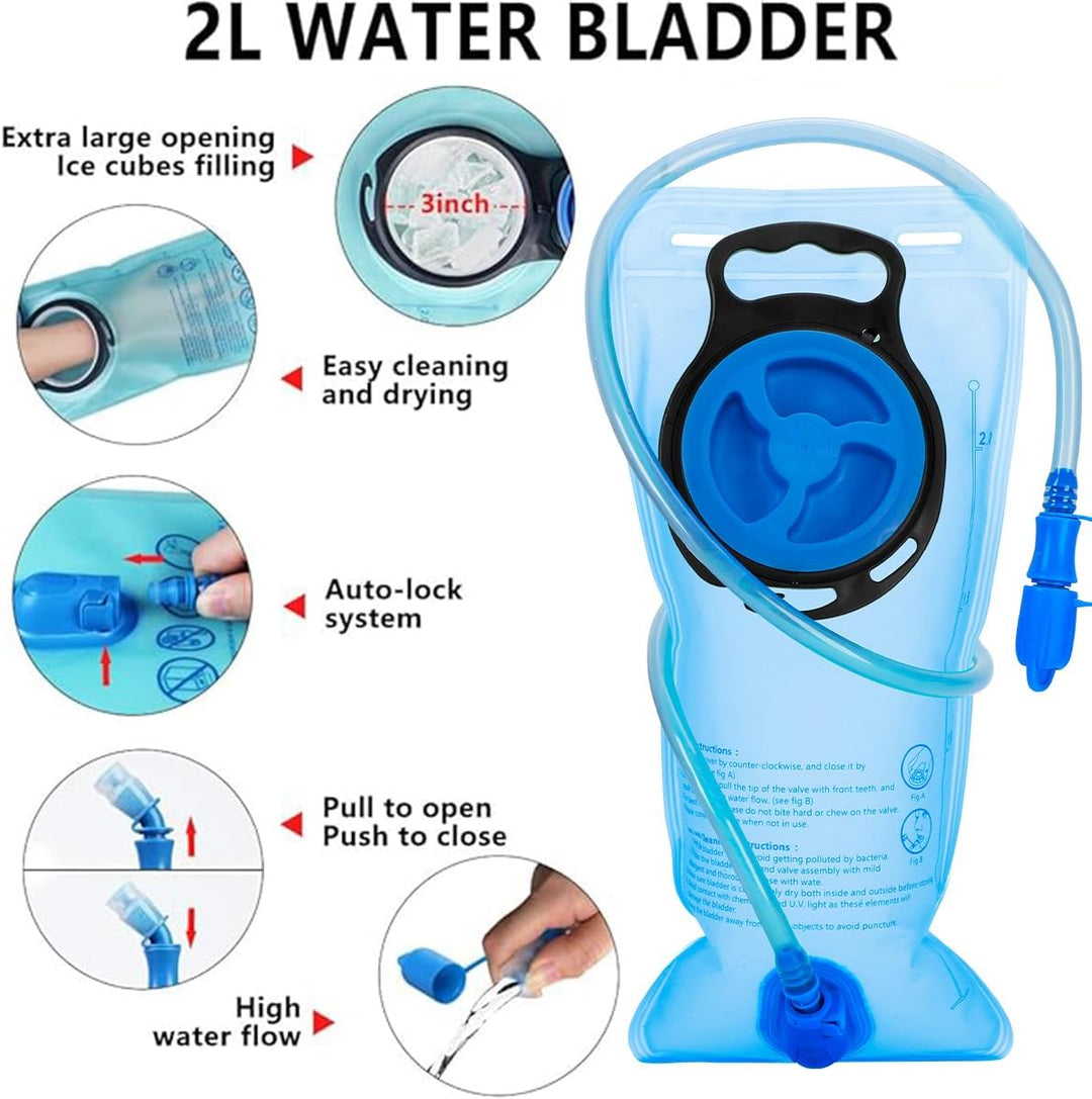 Lunidry Trinkrucksack Fahrradrucksack mit Trinkblase 2L Wasserdicht Sportrucksack, 20L Hydration Ruc