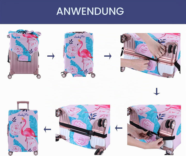 LEAFOREST Elastische Schutzhülle für Reisekoffer, Elastan, wasserabweisend, passend für Koffer mit 4