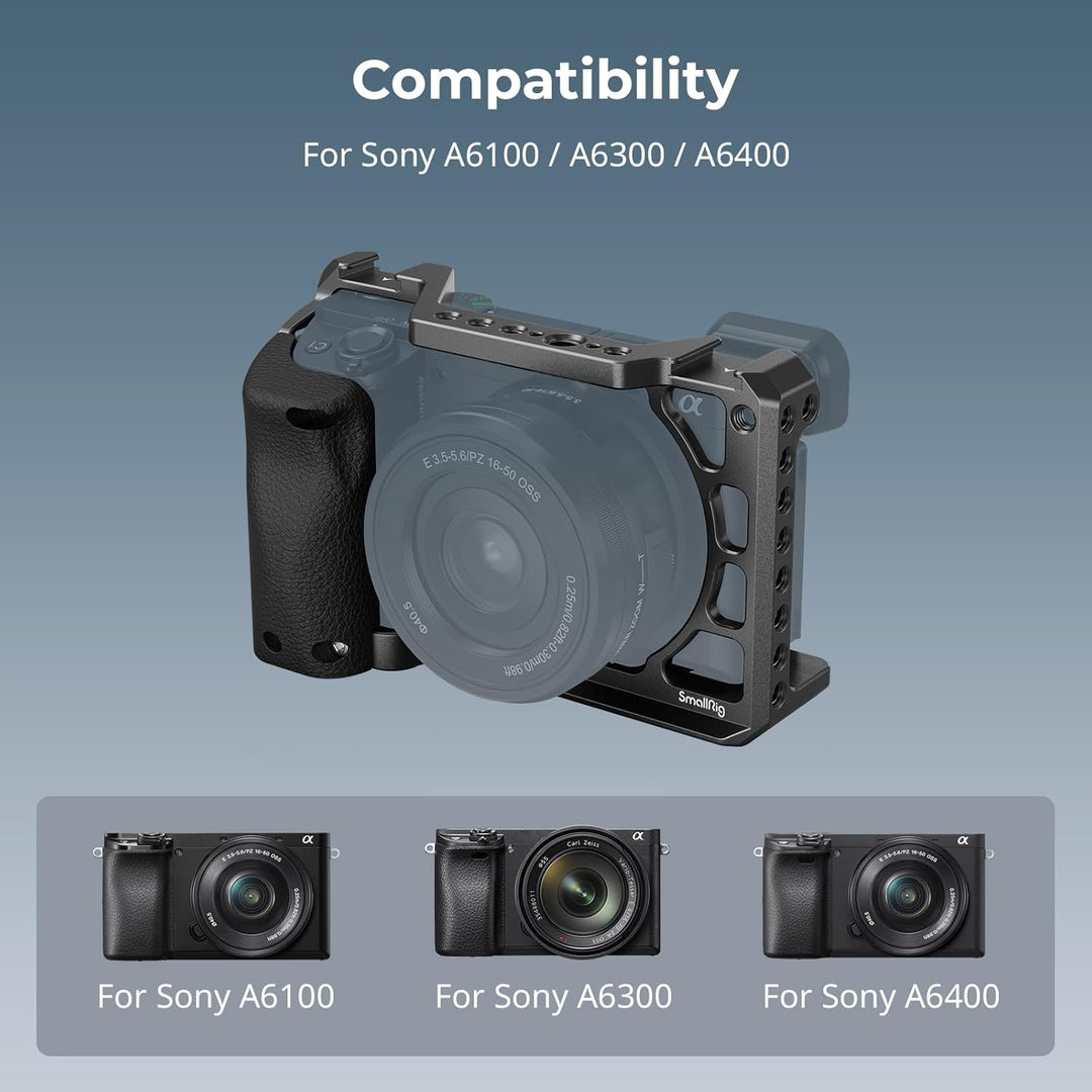 SMALLRIG Kamerakäfig Käfig Cage mit Silikonhandgriff für Sony A6100/A6300/A6400 Kamera - 3164