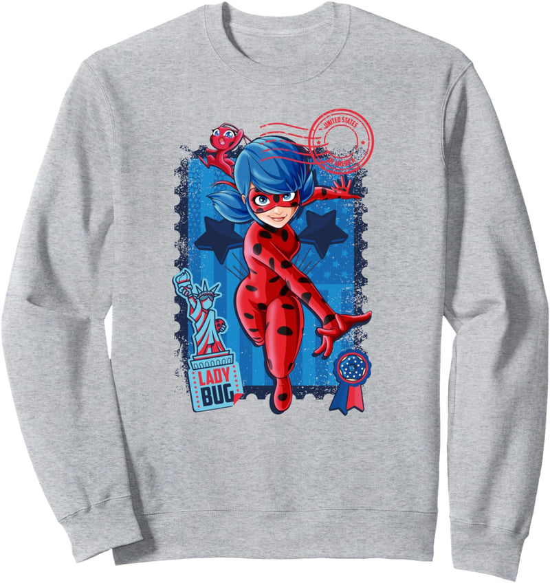 Miraculous 4th of July Ladybug Blue Sweatshirt