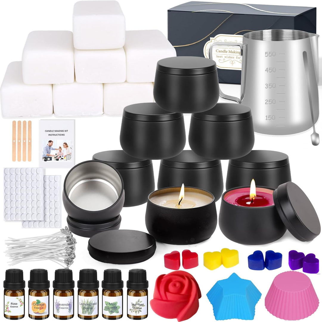 Aottom Kerzen Selber Machen Set, DIY Kerzenherstellung Zubehör Kit, 9 Duftkerzen Geschenk mit Einsch