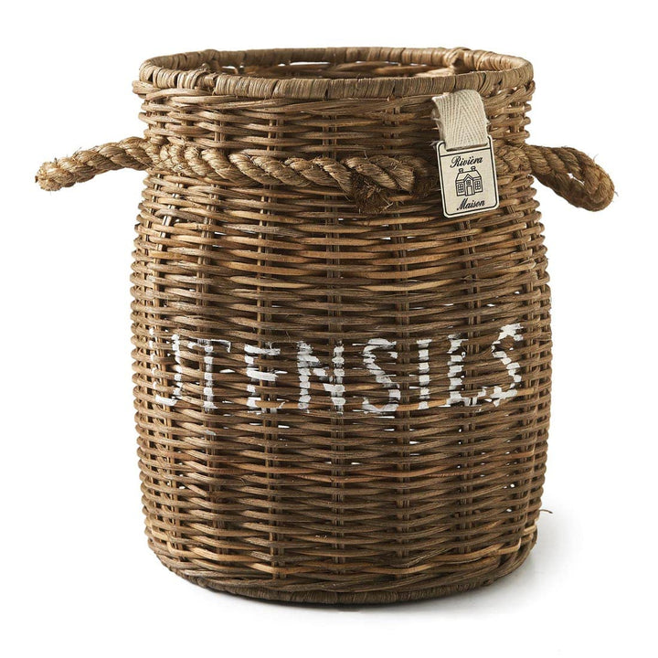 Riviera Maison küchenutensilien, löffelhalter, besteckkorb rattan, Küche behälter, besteckbehälter r