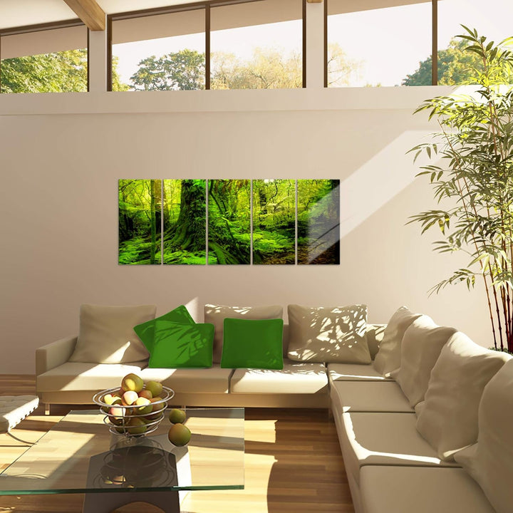 Runa Art Bild Wald Landschaft Wandbilder auf Vlies Leinwand 5 Teilig Wanddekoration Schlafzimmer Woh