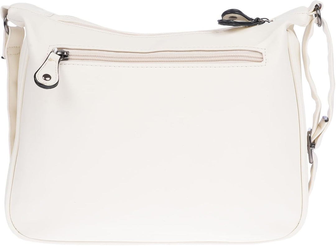 Christian Wippermann Damen Tasche Schultertasche Umhängetasche Crossover Bag Leder Optik Handtasche