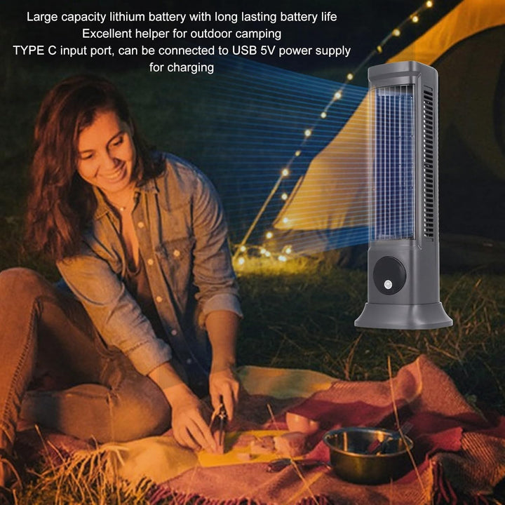 Desktop Tischventilator USB Oszillierend Leise - 10 Zoll Kompakter Turmventilator mit 3 Geschwindigk