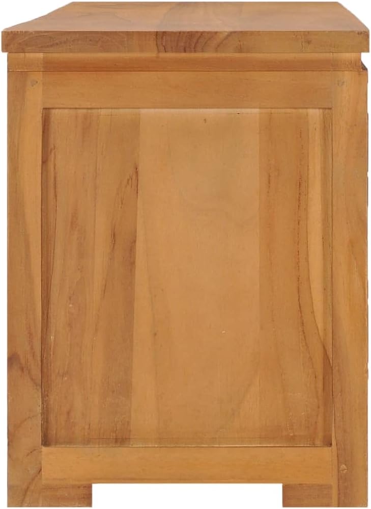 vidaXL Teak Massiv TV Schrank mit 2 Türen 2 Fächern Lowboard TV Möbel Sideboard Fernsehtisch Fernseh