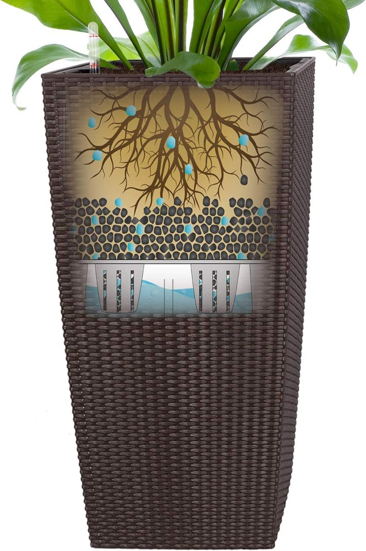 Pflanzwerk® ÖKOSYSTEM Pflanzkübel Square - Blumentöpfe Übertöpfe mit BEWÄSSERUNGSSYSTEM - 75x40x40cm