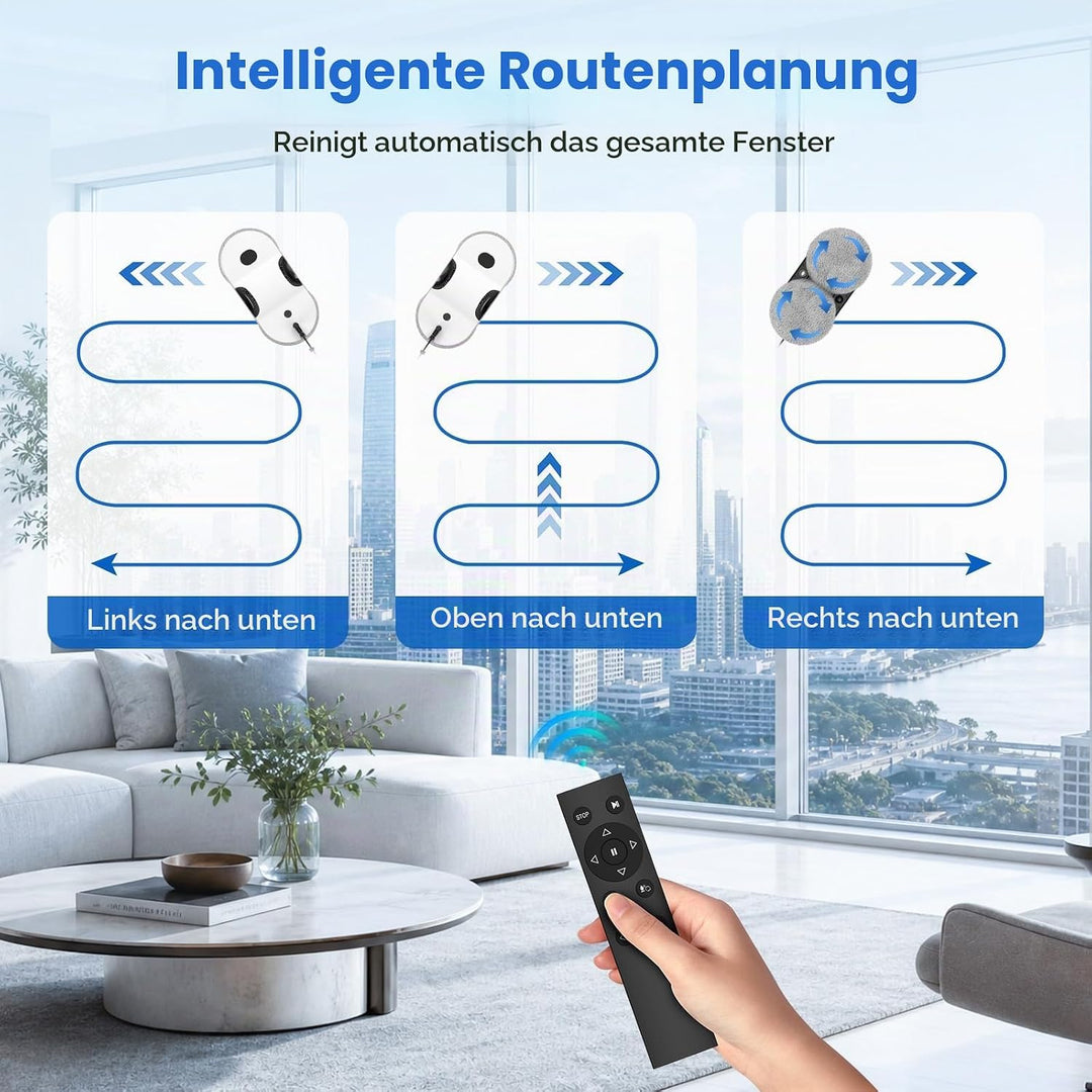 Fensterputzroboter mit 6000Pa und Doppelsprühung