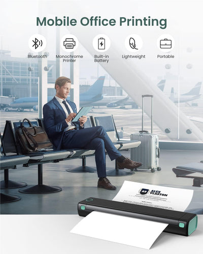 Phomemo M08F Mobiler Drucker A4 für Unterwegs Bluetooth Kleiner Thermodrucker - Portable Printer Kom