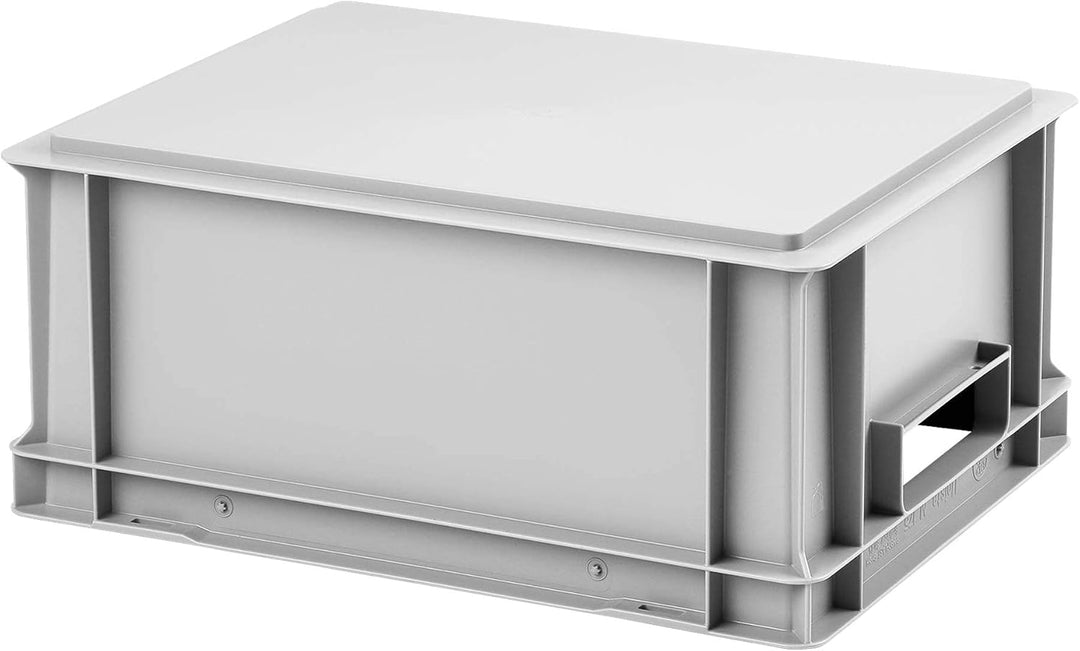 1a-TopStore 4 Stk. Euroboxen EB-417, grau, 40x30x17,5 cm (LxBxH), grau, Volumen: 16,5 Liter, lebensm