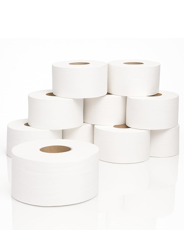 Blanc HYGIENIC Jumbo Toilettenpapier Mini – Set mit 18x Jumbo-Rollen à 130 m, 2-lagig, Klopapierroll