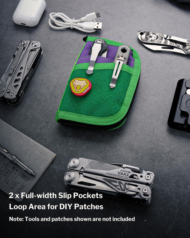 VIPERADE VE10 EDC Pouch Kleine Werkzeugtasche mit 10 Fächern, EDC Tasche mit Klettfläche für DIY Pat