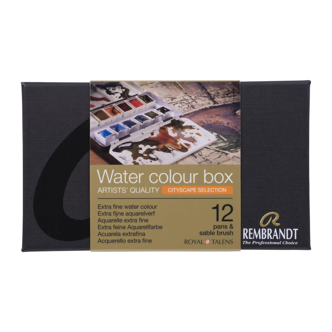 Rembrandt Water Colour Box Cityscape Selection extra feine Aquarellfarbe, Metallkasten mit 12 Näpfch