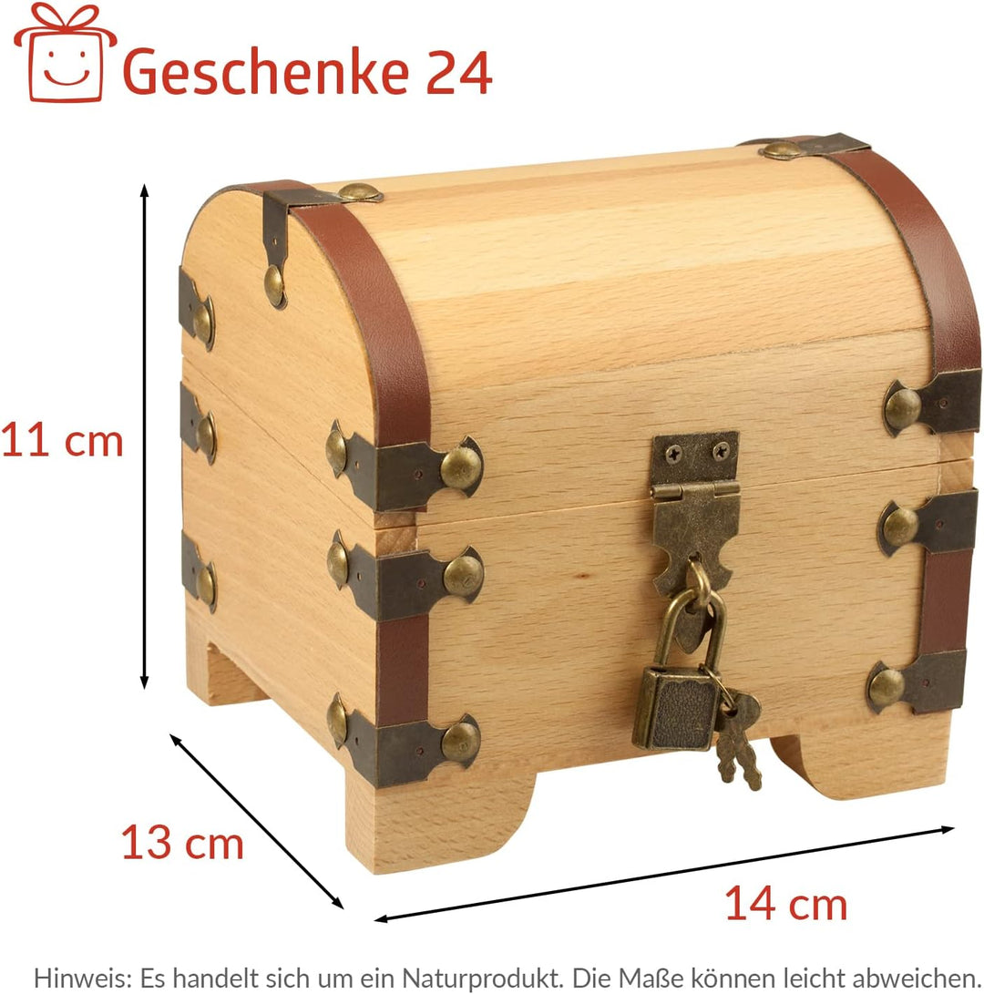 Geschenke 24 Holz-Schatztruhe zum 30. Geburtstag - Geschenkbox für Geld und Geldgeschenke - Geburtst