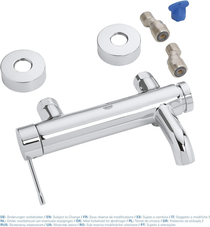 GROHE Essence - Einhand- Wannenbatterie (Wandmontage, integrierter Rüchflussverhinderer, automatisch