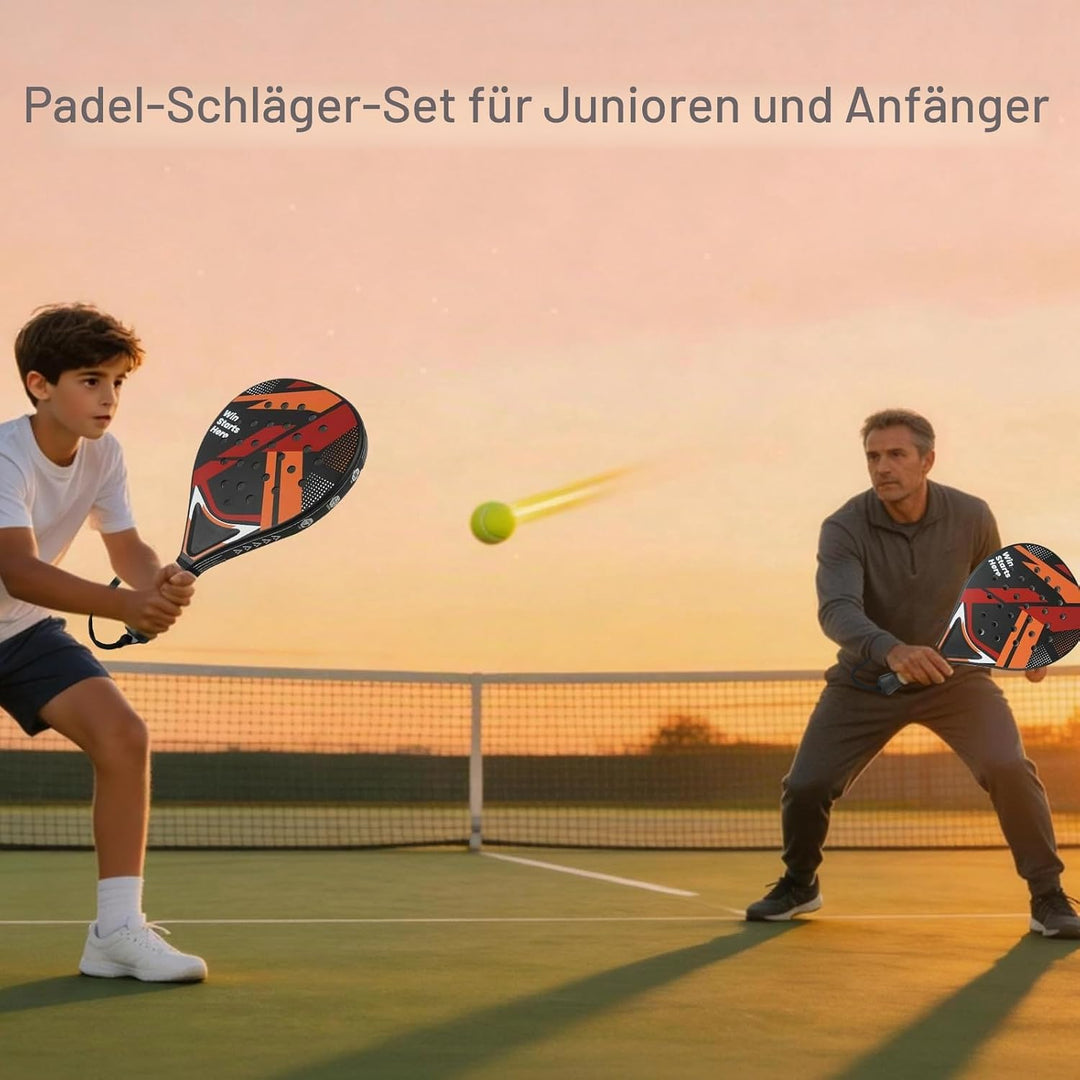 Padelschläger für Anfänger, Padel Schläger für Damen &amp; Junior, Padel Racket in Schwarz &amp; Rot, ABS-Ra