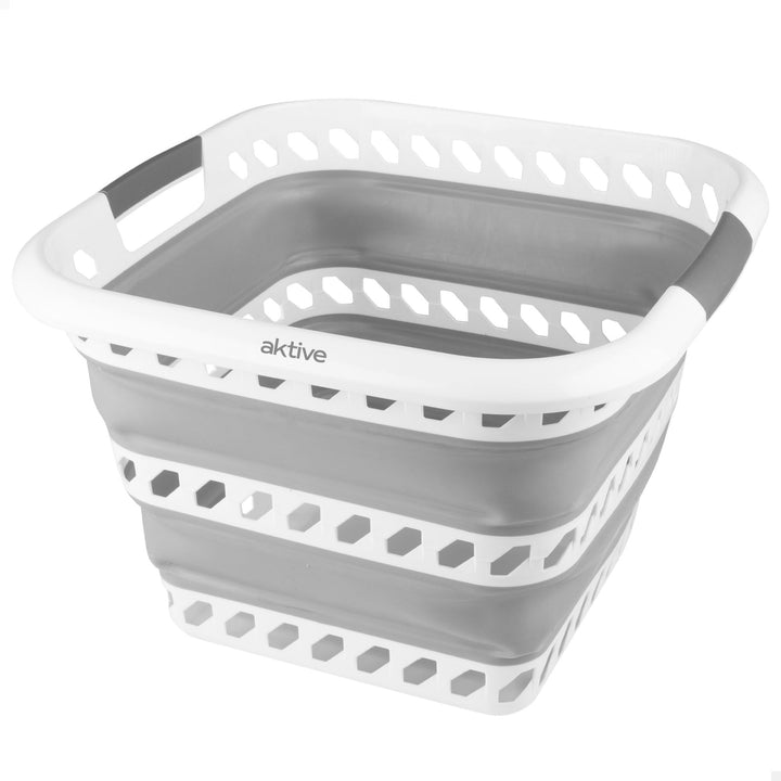 AKTIVE 40 Liter Faltkorb, quadratische Grösse, 49 x 48 x 33 cm, kompakt zusammenklappbar, BPA-frei,