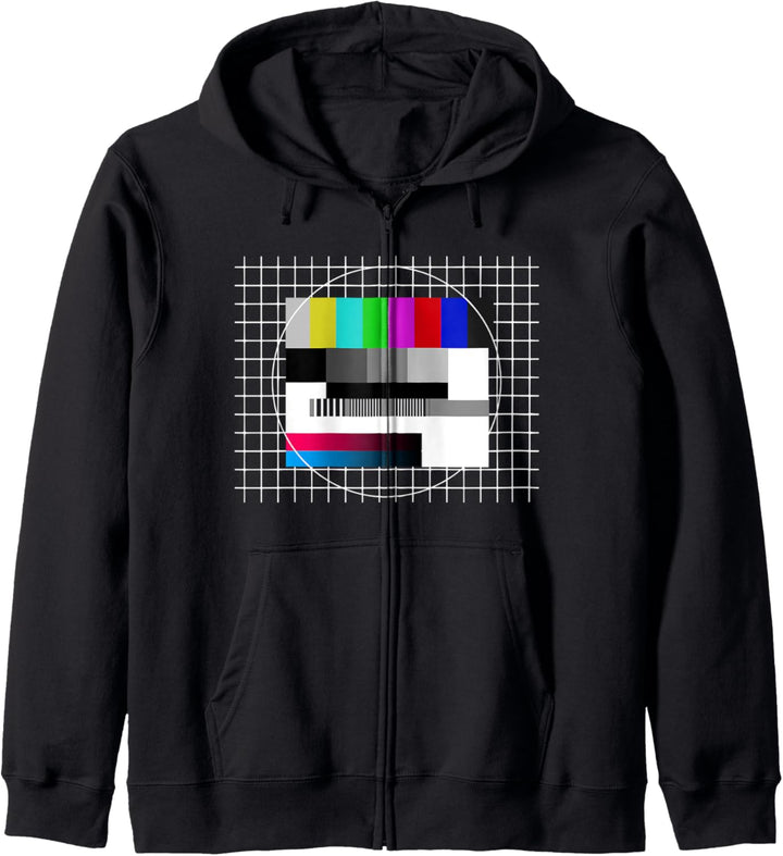 Testbild Oldschool 70er Fernsehen 80er Retro Mottoparty Kapuzenjacke