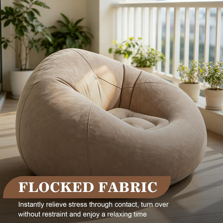 Aufblasbarer Sitzsack, Aufblasbarer Sessel, Aufblasbares Sofa mit Luftpumpe, Luft Strandsofa, Wasser
