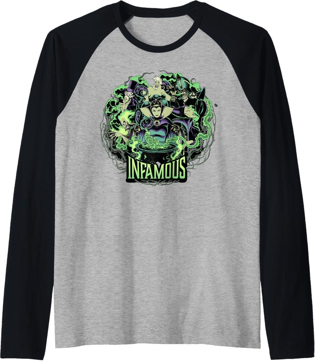 Disney Villains Infamous Evil Group Raglan