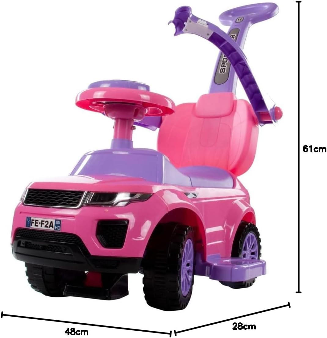 4in1 Kinderauto Rutschauto ab 2 Jahre und Schiebeauto mit Hupe und Musik, Rutschauto mit Stauraum un