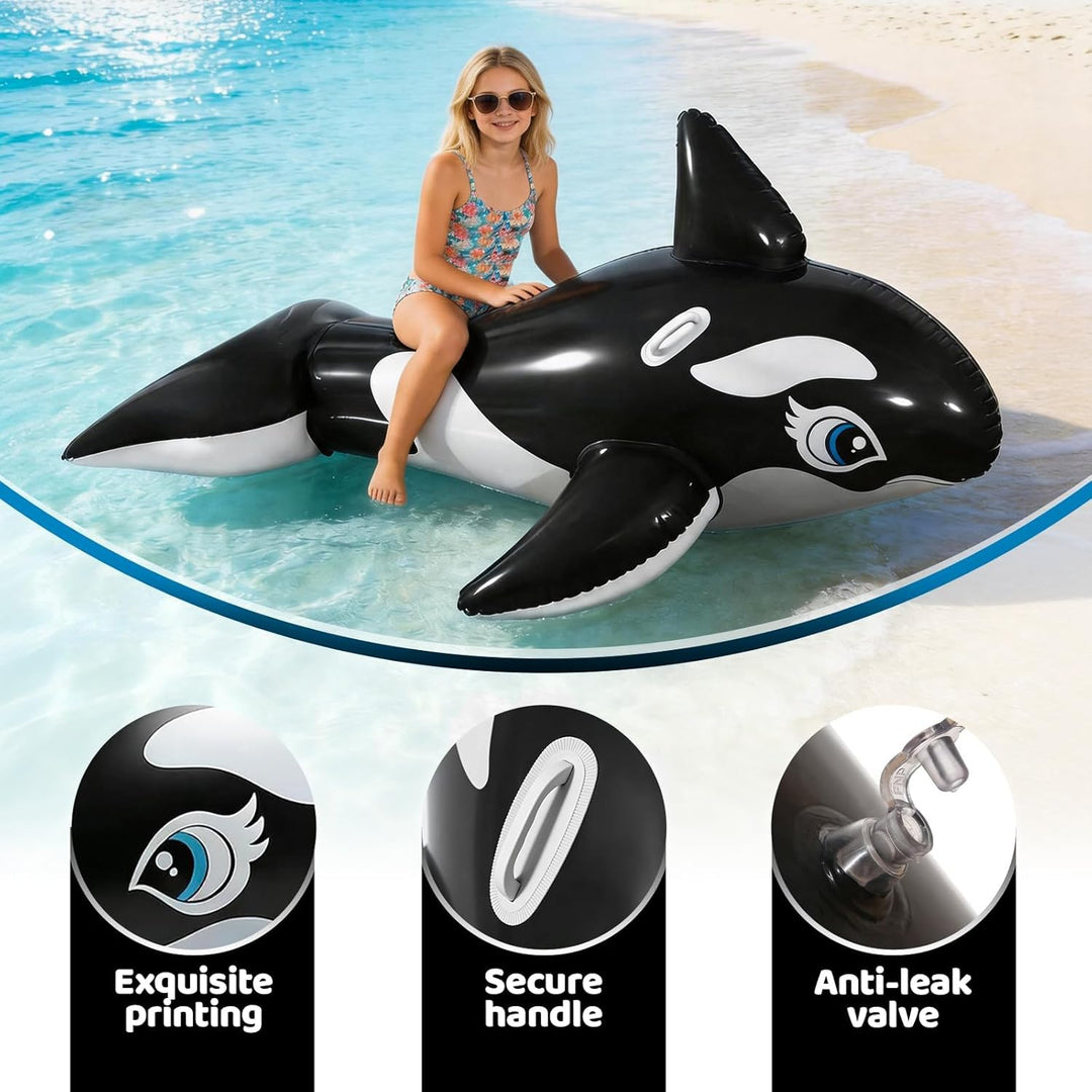 Luftmatratze Pool, dellyy Wal Schwimmtiere für den Pool, Aufblasbare Wal Wassertiere, Pool Float Kin